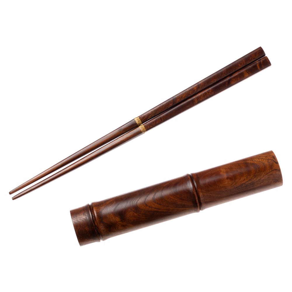 銘木つなぎ箸 銘木ケース 欅(けやき) 京都・美山 銘木工芸 山匠 Wooden chopsticks with case Works of Japanese precious wood