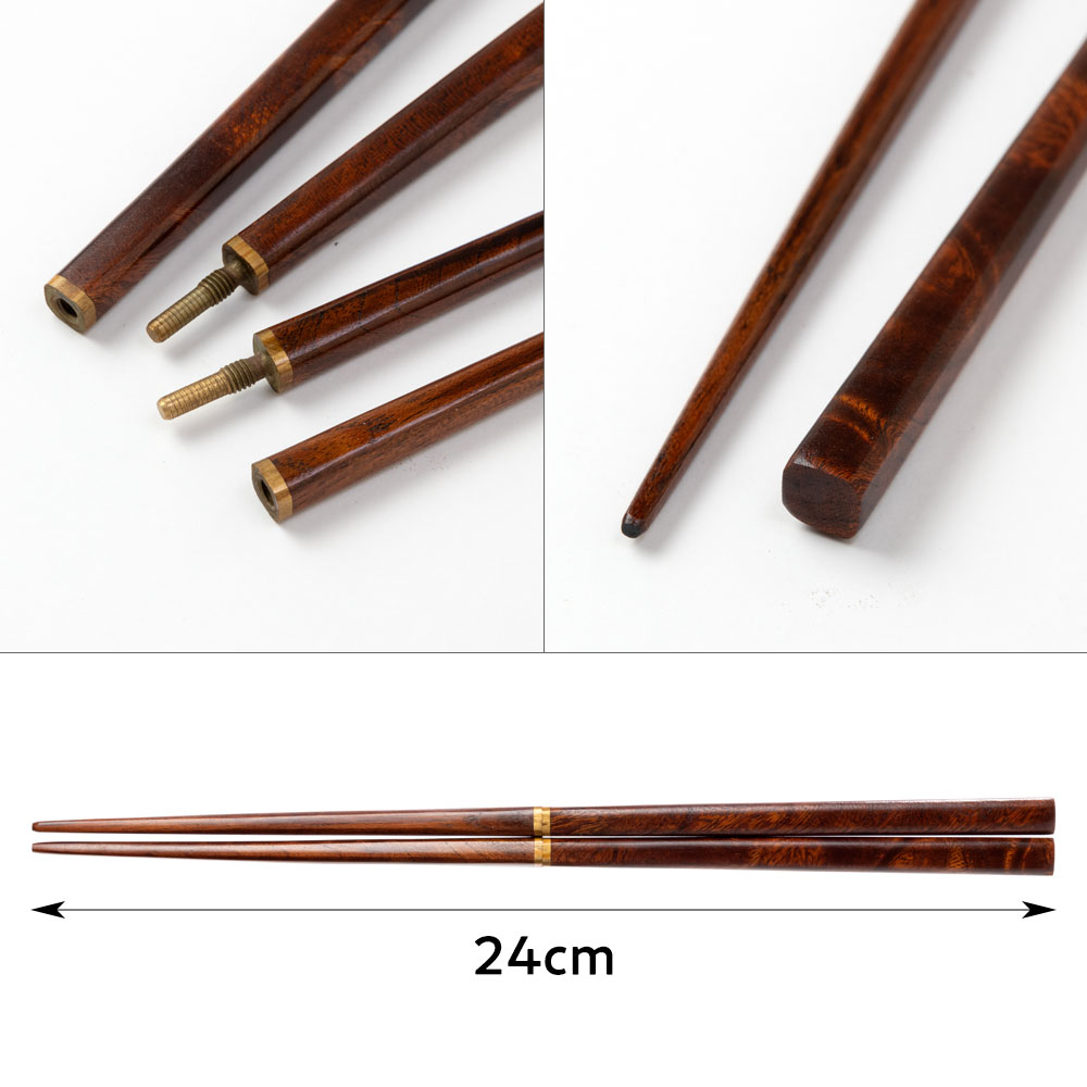 銘木つなぎ箸 銘木ケース 欅(けやき) 京都・美山 銘木工芸 山匠 Wooden chopsticks with case Works of Japanese precious wood