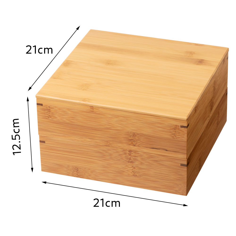 竹の弁当箱 スス竹松花堂2段弁当箱 (5502) 二段重箱 Bento made of