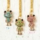 キラキラ根付　かえる（1個）(KS)　ゴールド蛙＋カラフルなラインストーン　無事に帰る　返る　開運　縁起物　財布やお子さんのバッグに