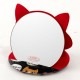 きてきて　猫型かがみ（小）　猫博覧会柄くろいろ　鏡・コンパクトミラー　Compact mirror