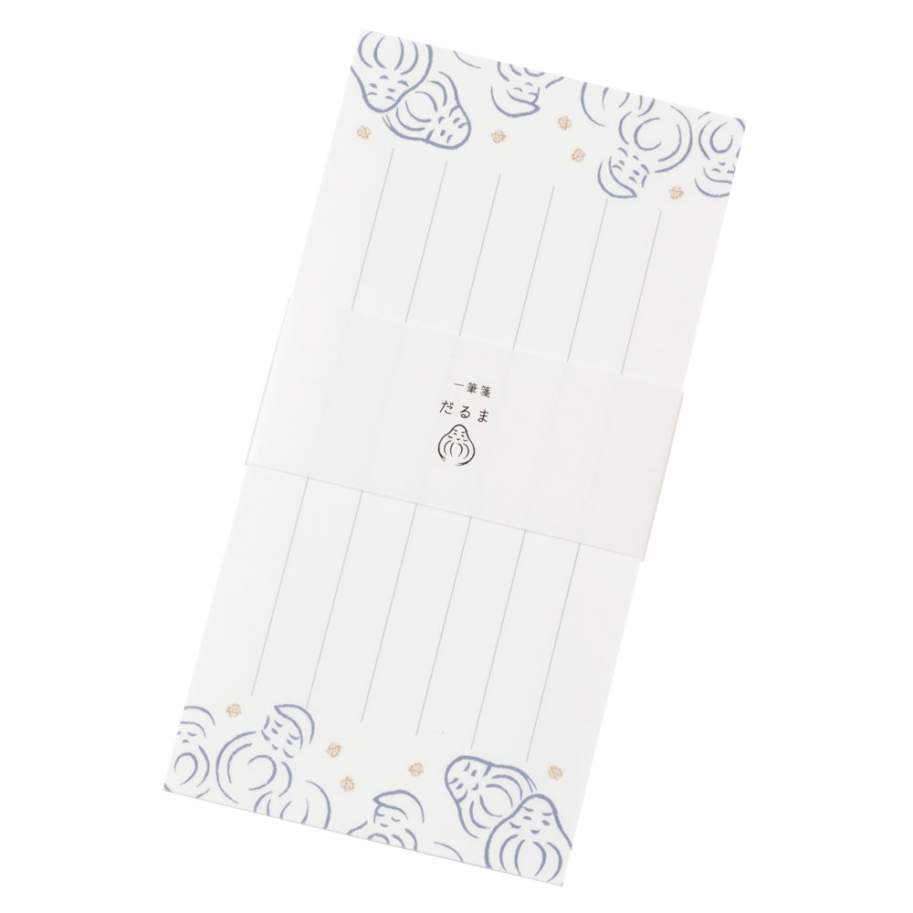古典柄一筆箋 だるま 同柄25枚綴り 8×16cm 紙匠雑貨エモジ Mini letter paper