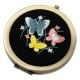 和刺繍コンパクトミラー　蝶　スーベニール　Japanese flower pattern embroidered compact mirror