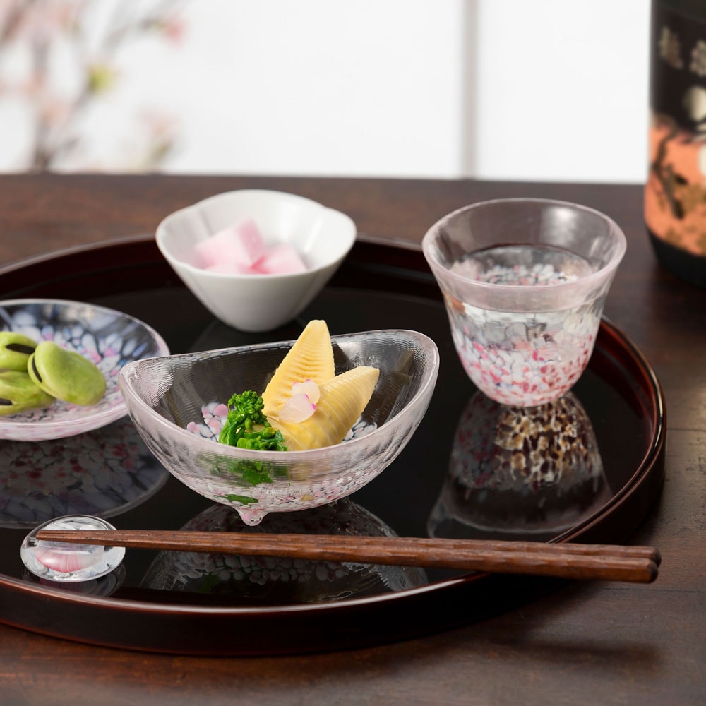冷酒盃 さくらさくらこぼし酒盃 (F-79444) 津軽びいどろの酒器
