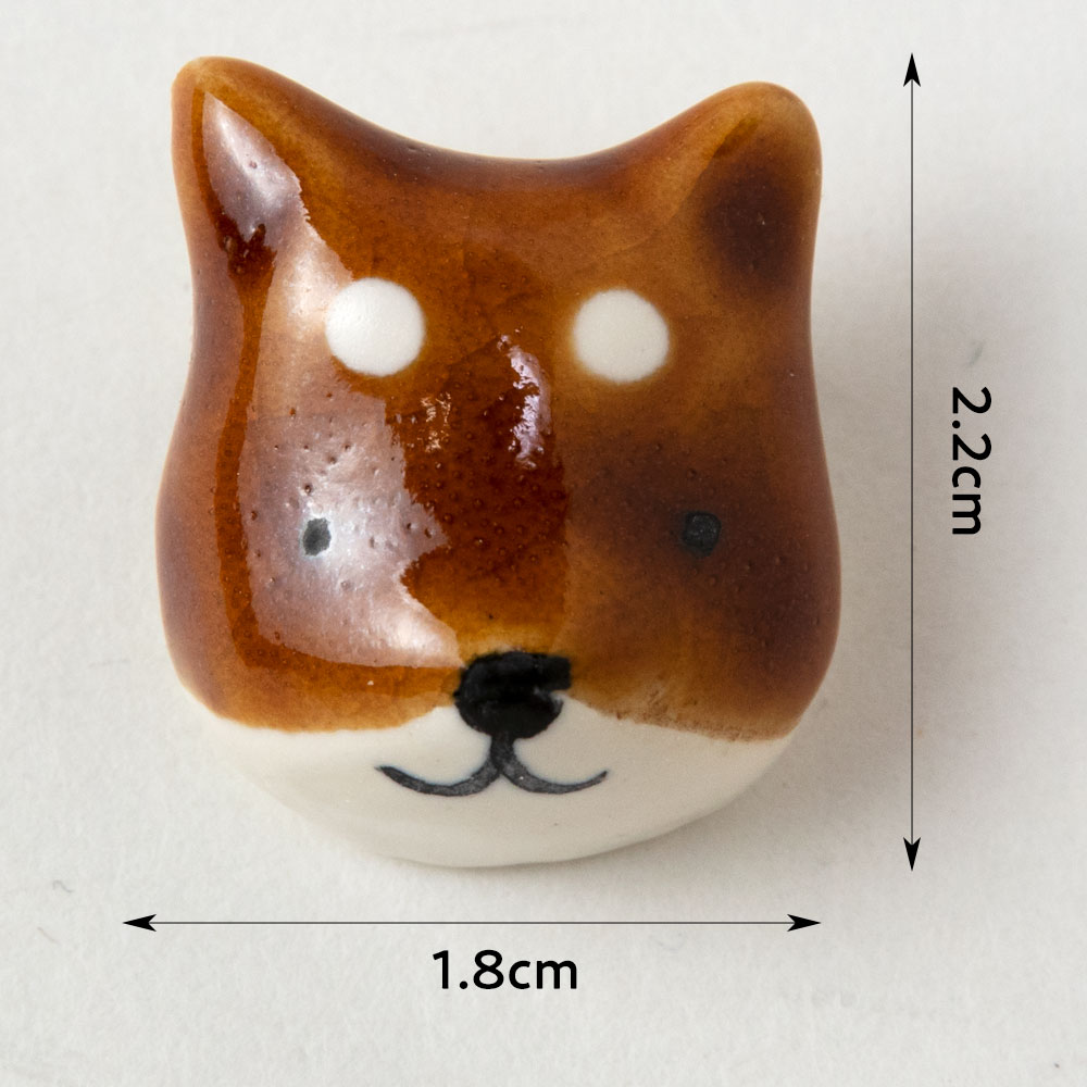イホシロ窯 アクセサリー 柴犬 ピンバッジ ブローチ 帯留め 美濃焼 岐阜県の工芸品 Minoyaki accessory, Gifu craft