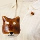 イホシロ窯 アクセサリー 柴犬 ピンバッジ ブローチ 帯留め 美濃焼 岐阜県の工芸品 Minoyaki accessory, Gifu craft