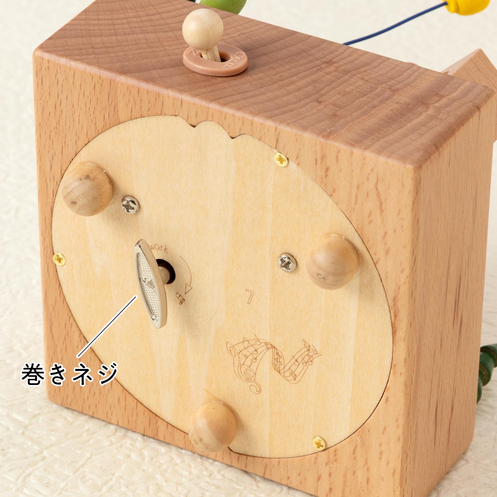木製回転オルゴール 風船くまさんトレイン ブナ材 曲目：君をのせて