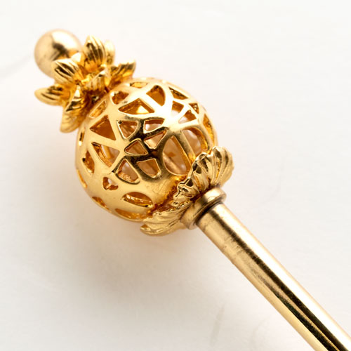 アンティーク 玉簪 簪 在銘 金工 透かし彫り 鼈甲 かんざし屋の簪 透かし蓮華玉簪 金 Japanese hairpin Hair stick