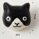 イホシロ窯　アクセサリー　ハチワレ猫　ピンバッジ　ブローチ　帯留め　美濃焼　岐阜県の工芸品　Minoyaki accessory, Gifu craft