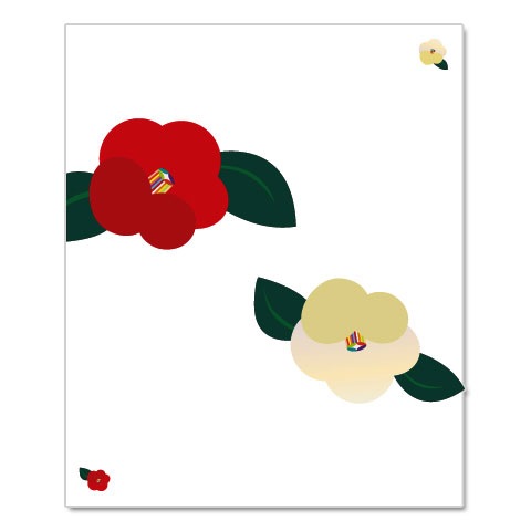 【懐紙】和詩倶楽部 懐柄紙 七宝椿 30枚入り (KG-034) 大豆インキ使用 濃いめの絵柄で両面違った雰囲気で使える懐紙