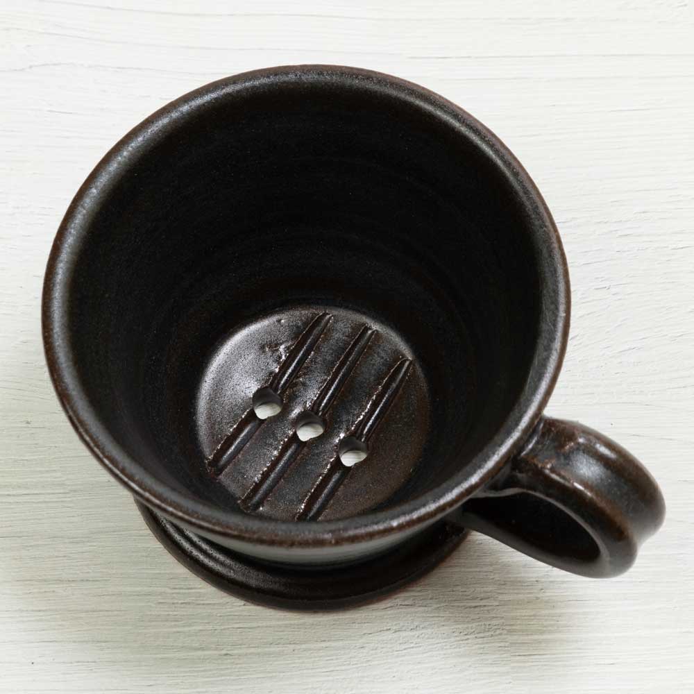 信楽焼 コーヒードリッパー 黒 耐熱陶器 滋賀県の工芸品 陶器の赤外線