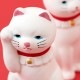 ここかしこ　土鈴招き猫　右手　磁器の置物　Kokokashiko Pottery lucky cat