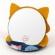 きてきて　猫型かがみ（ミニ）　猫博覧会柄あおいろ　鏡・コンパクトミラー　Compact mirror