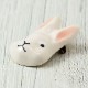 イホシロ窯　アクセサリー　ウサギ　ピンバッジ　ブローチ　帯留め　美濃焼　岐阜県の工芸品　Minoyaki accessory, Gifu craft