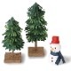 めでたや遊び　もみの木と雪だるま　クリスマス　冬の和紙置き飾り・インテリア　ミニチュア　めでたや