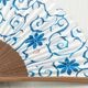和詩倶楽部　清水扇　青花唐草扇　和紙の扇子　六寸五分　約20cm　やや小ぶり　女性用の定番サイズ　レディース　和柄　手張り製　国産扇骨35本　日本製