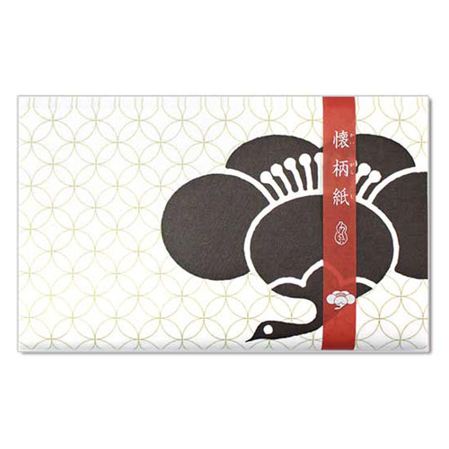 【懐紙】和詩倶楽部 懐柄紙 鶴梅 30枚入り (KG-053) Kaishi Washi-club 大豆インキ使用 濃いめの絵柄で両面違った雰囲気で使える懐紙