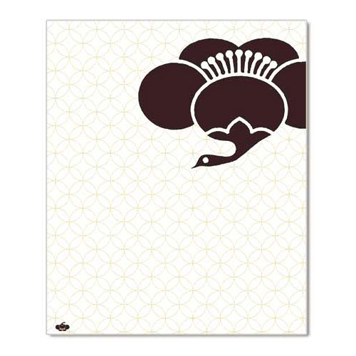 【懐紙】和詩倶楽部 懐柄紙 鶴梅 30枚入り (KG-053) Kaishi Washi-club 大豆インキ使用 濃いめの絵柄で両面違った雰囲気で使える懐紙