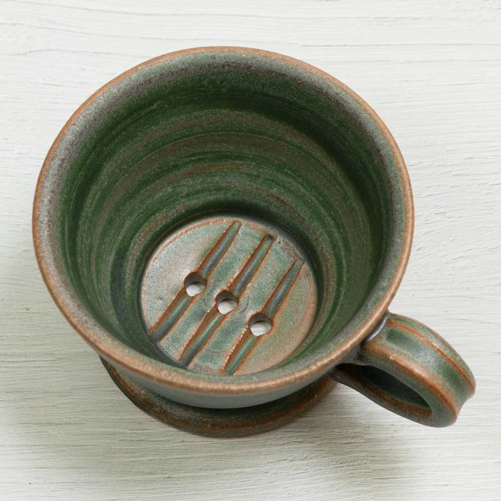 陶器 緑と茶色 12/9 再入荷 】カップ＆ソーサー ガーデングリーン｜緑色 レトロ モス