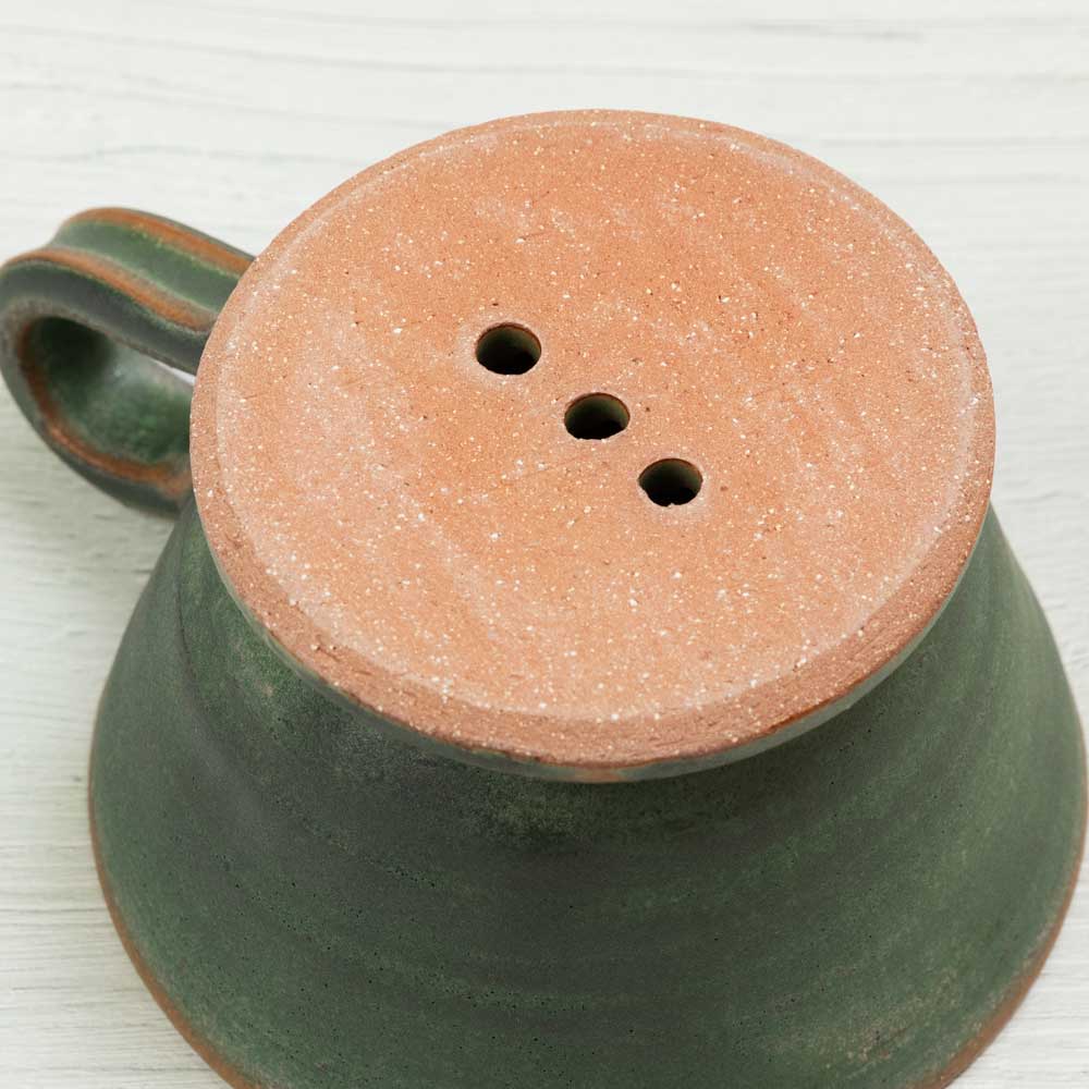 信楽焼 コーヒードリッパー 緑 耐熱陶器 滋賀県の工芸品 陶器の赤外線