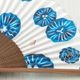 和詩倶楽部　清水扇　青花唐松扇　和紙の扇子　六寸五分　約20cm　やや小ぶり　女性用の定番サイズ　レディース　和柄　手張り製　国産扇骨35本　日本製