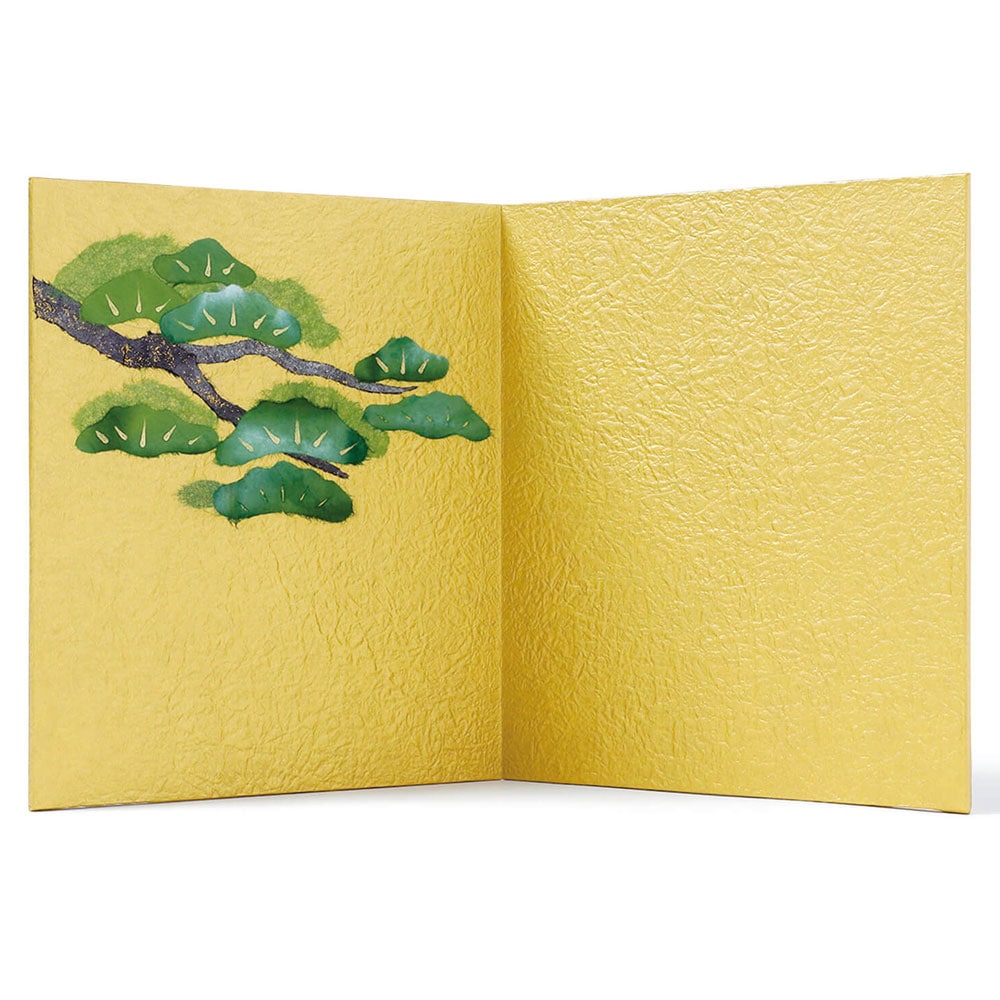 めでたや ちぎり絵 屏風 松の緑 金屏風 置物・お飾り用品 ディスプレイ