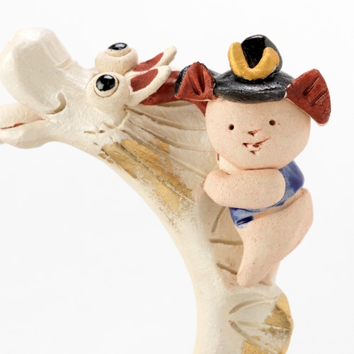 ひさみ窯 昇竜と童 (MK152) 瀬戸焼の皐月飾り 端午の節句・五月人形