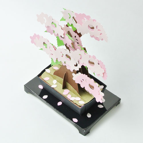 紙盆栽 kami-bonsai 桜 -sakura- 道具要らず、紙を組み立てて作る自分