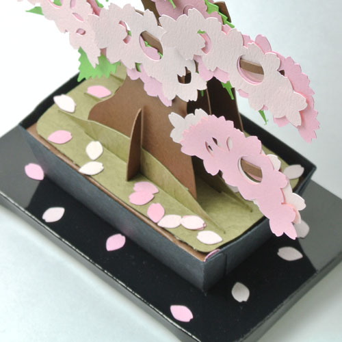 紙盆栽 kami-bonsai 桜 -sakura-｜道具いらず、紙を組み立てて作る盆栽