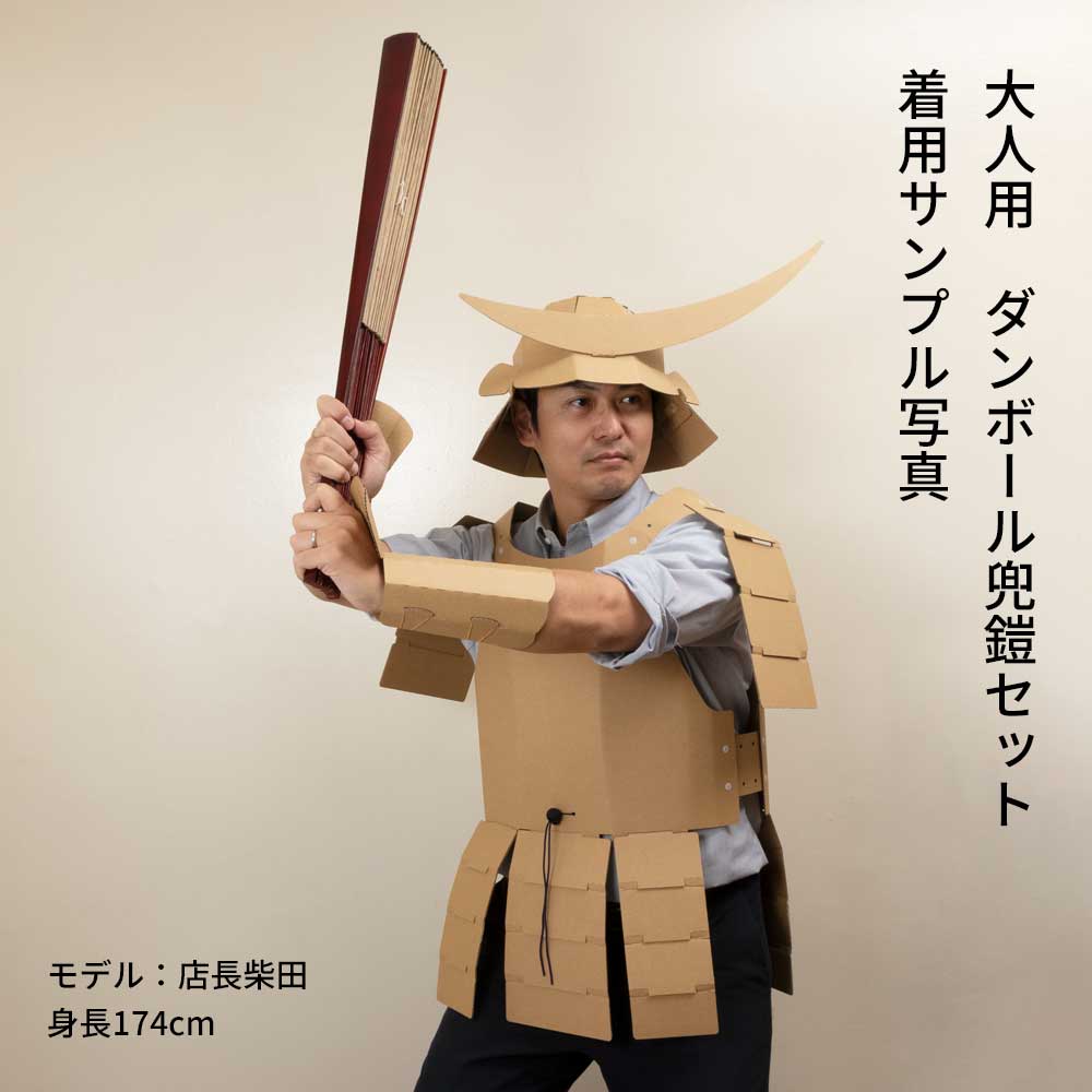 なりきりシリーズ 大人用 ダンボール兜鎧セット（無地） 気分は戦国