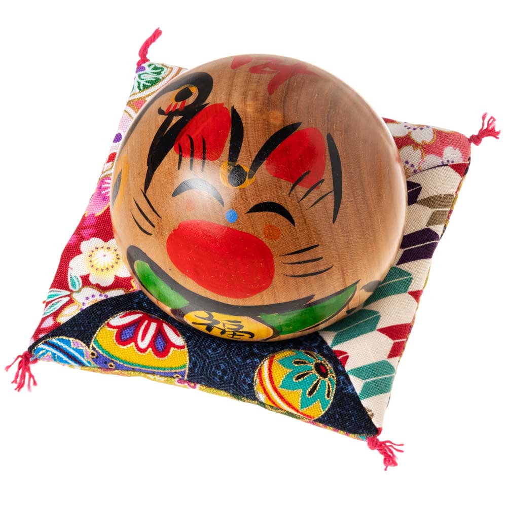 仙臺さすり 招き猫こけし サクラ材 中・2.5号 (125) 叶・右手上げ さすって撫でてリラックス インテリア置物 木工品 宮城県仙台市の工芸品 Kokeshi of lucky cat, Miyagi craft