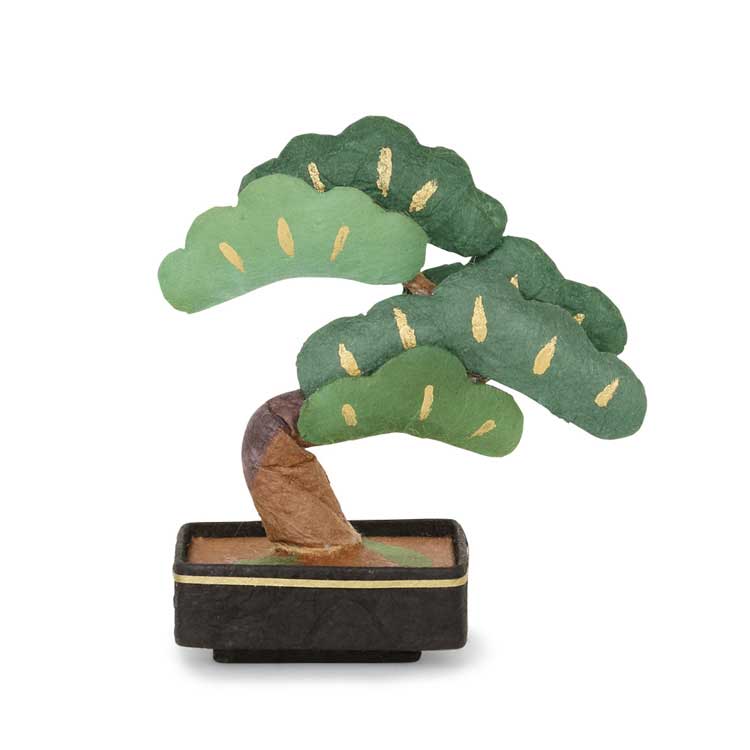 めでたや ミニ盆栽 松 和紙の置き飾り ディスプレイ 縁起物 めでたい 慶事 山梨県の和紙製品