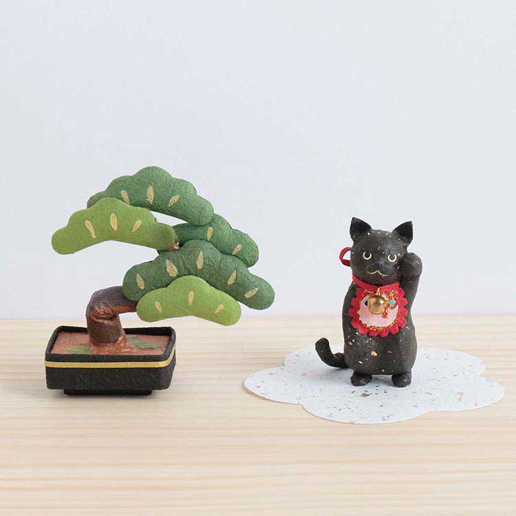 めでたや ミニ盆栽 松 和紙の置き飾り ディスプレイ 縁起物 めでたい 慶事 山梨県の和紙製品