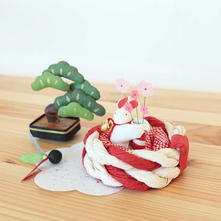 めでたや ミニ盆栽 松 和紙の置き飾り ディスプレイ 縁起物 めでたい 慶事 山梨県の和紙製品