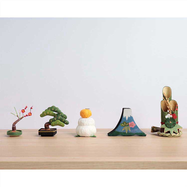 めでたや ミニ盆栽 松 和紙の置き飾り ディスプレイ 縁起物 めでたい 慶事 山梨県の和紙製品