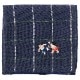相撲ハンカチ　張り手（グリッド）　刺繍入りガーゼハンカチ　スーベニール　Japanese pattern embroidered gauze handkerchief