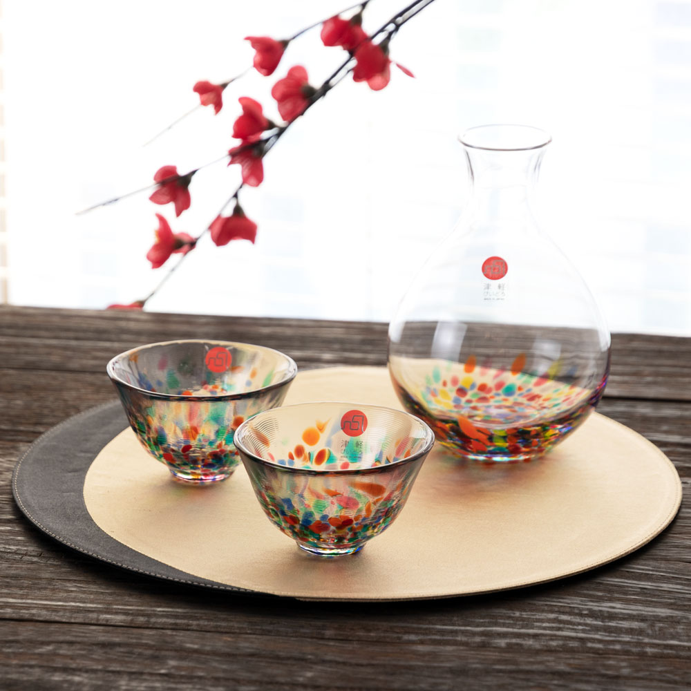 百道発信 かぐ夜 三日月サークルM ゴールド×ブラック (IKI-1499) リバーシブルティーマット・モーニングマット ミニランチョン φ26cm 福岡県の布製品 Fabric tea mat Fukuoka craft