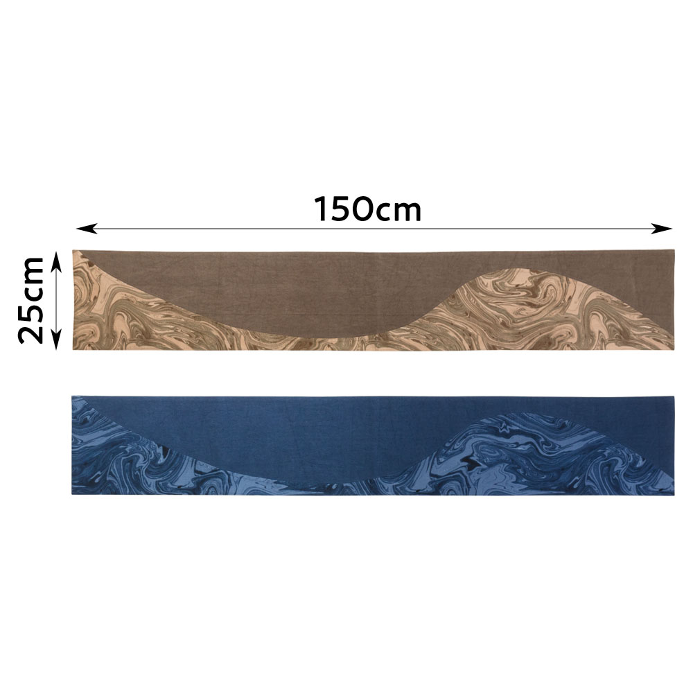 百道発信 海幸山幸(うみさちやまさち) ランナークロス (IKI-1508) 150×25cm 福岡県の布製品 Fabric table runner, Fukuoka craft