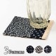 百道発信 藍文様 11cmコースター 11×11cm 福岡県の布製品 和文様 和風 あられ/青海波/麻の葉 綿100% 日本製 Fabric coaster, Fukuoka craft