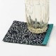 百道発信 藍文様 11cmコースター 11×11cm 福岡県の布製品 和文様 和風 あられ/青海波/麻の葉 綿100% 日本製 Fabric coaster, Fukuoka craft