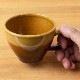 マロンマグ・黄 (K4727)　スプーンの入りやすい口元の開いたカップ　瀬戸焼　愛知県の工芸品　Mug  Aichi craft