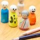 工作色塗り　木製人形　1個　紳士・帽子付き　高さ8.1cm　DIYデコレーション　ぬり絵　ワークショップにも