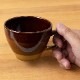 マロンマグ・茶 (K4728) スプーンの入りやすい口元の開いたカップ 瀬戸焼 愛知県の工芸品 Mug Aichi craft