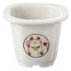 風水猫ミニ植木鉢・白 (K4632)　瀬戸焼の植木鉢　愛知県の工芸品　Flower pot  Seto-yaki