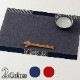 百道発信　縁結び　ランチョンマット (IKI-1533)　45×31cm　福岡県の布製品　和文様　鹿の子柄　和風のプレースマット　大きめサイズ　青×紺／白×赤　リネン・綿　日本製　Fabric place mat  Fukuoka craft
