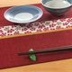 百道発信　花小箱　ランチョンマット　赤　31×45cm　利休梅柄　綿＋ポリエステル　和風のプレースマット　大きめサイズ　日本製　福岡県のテーブルウェア・布製品