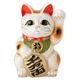 常滑焼 招き猫 7号小判白猫貯金箱 左手上げ (143-65-86) 愛知県の工芸品 Tokoname-yaki Lucky cat