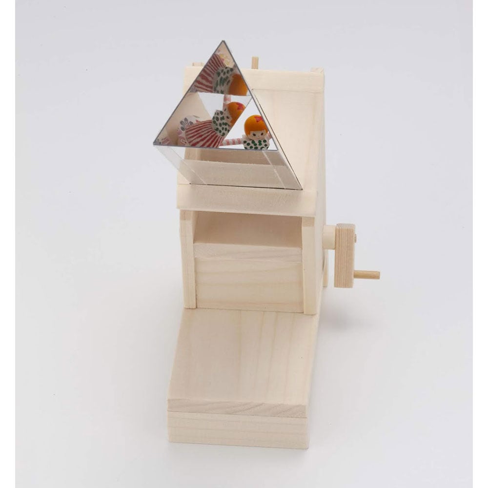 木工作品 木工工作キット くるりんダンスの万華鏡 自分でつくる木のおもちゃ