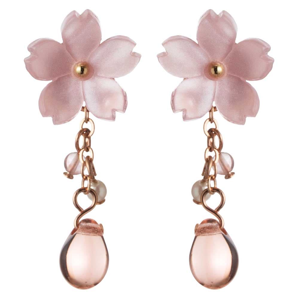 アクセソワール 桜のピアス 可憐ピンク (P1) 桜ゆらり、耳元に