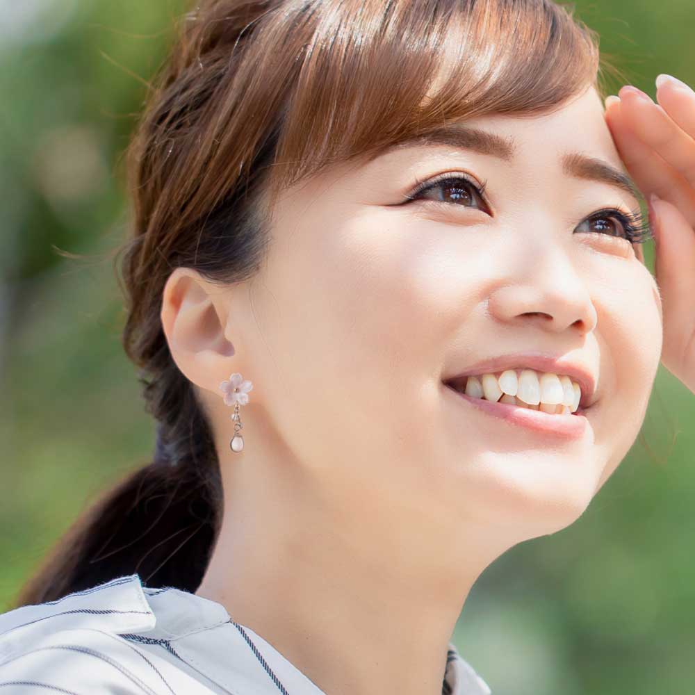 アクセソワール 桜のピアス 可憐ピンク (P1) 桜ゆらり、耳元に春色の